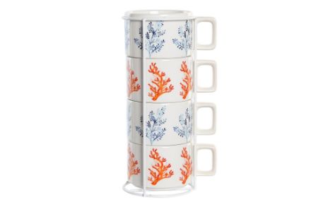 Picture of COFFEE SET 4 DOLOMITE  CORAL
